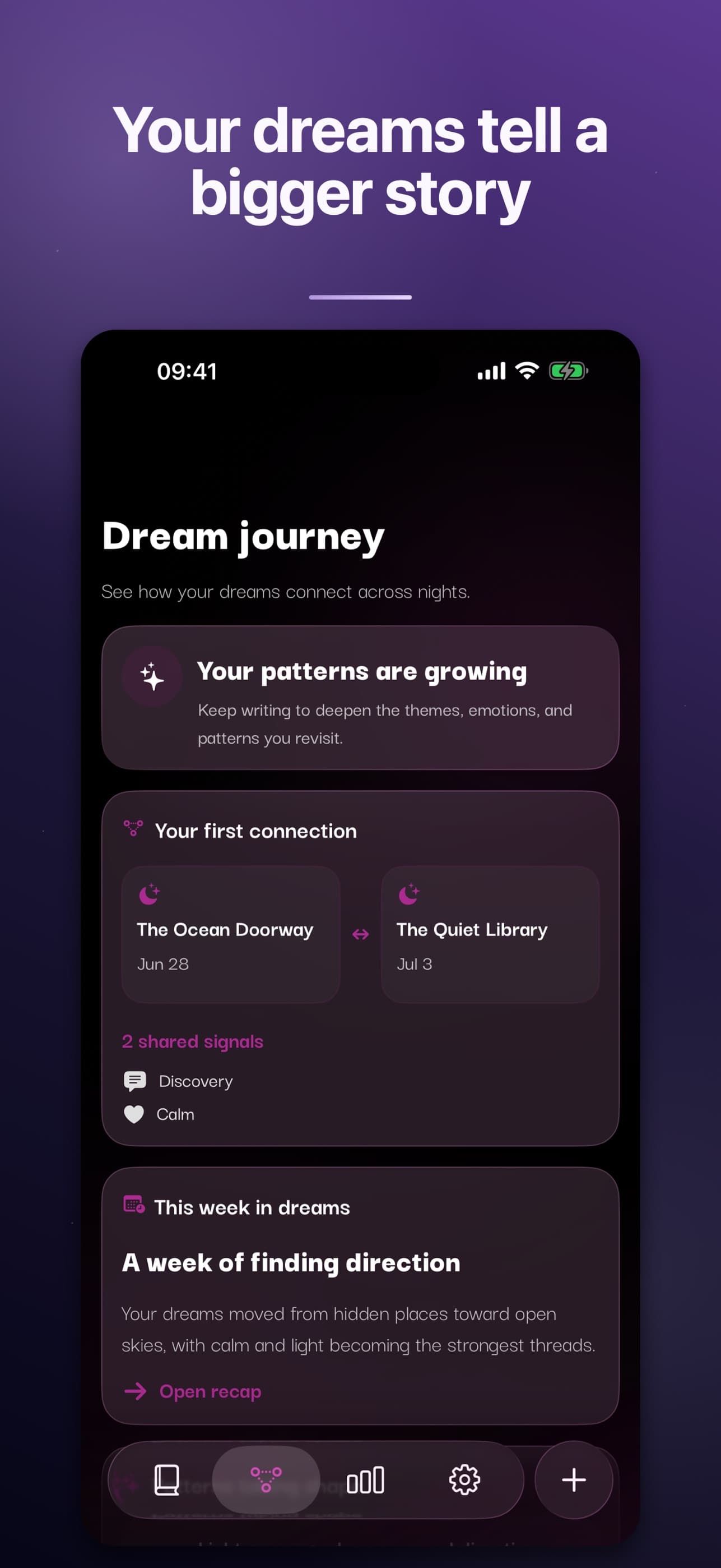 App Store screenshot aplikácie DreamOn s cestou snov